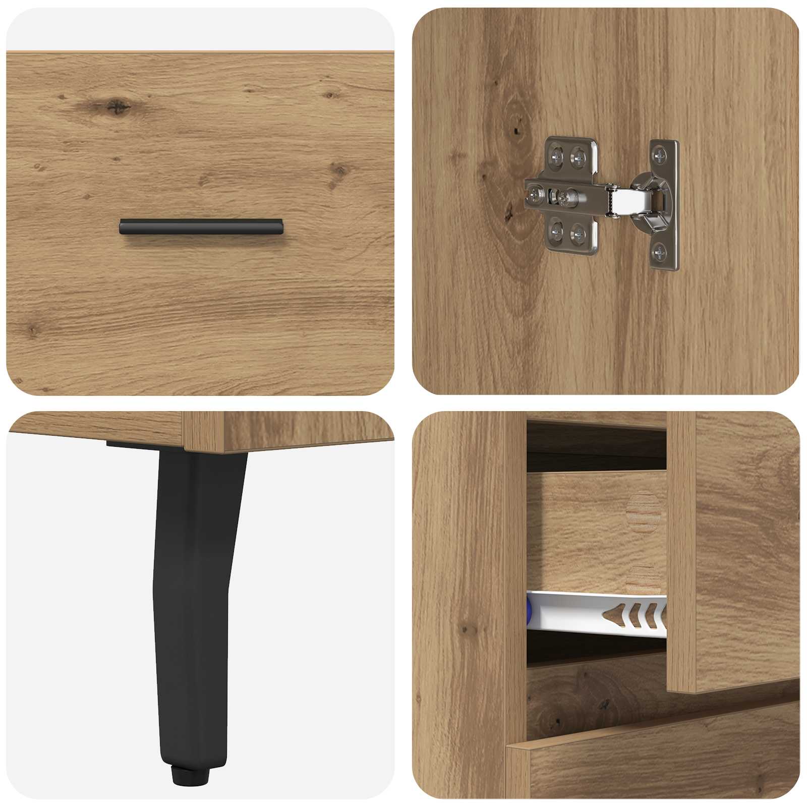 Highboard 2 stk. Artisan-Eiche 69,5 x 32,5 x 180 cm