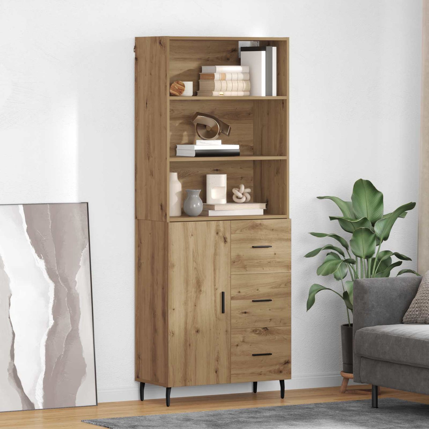 Highboard 2 stk. Artisan-Eiche 69,5 x 32,5 x 180 cm