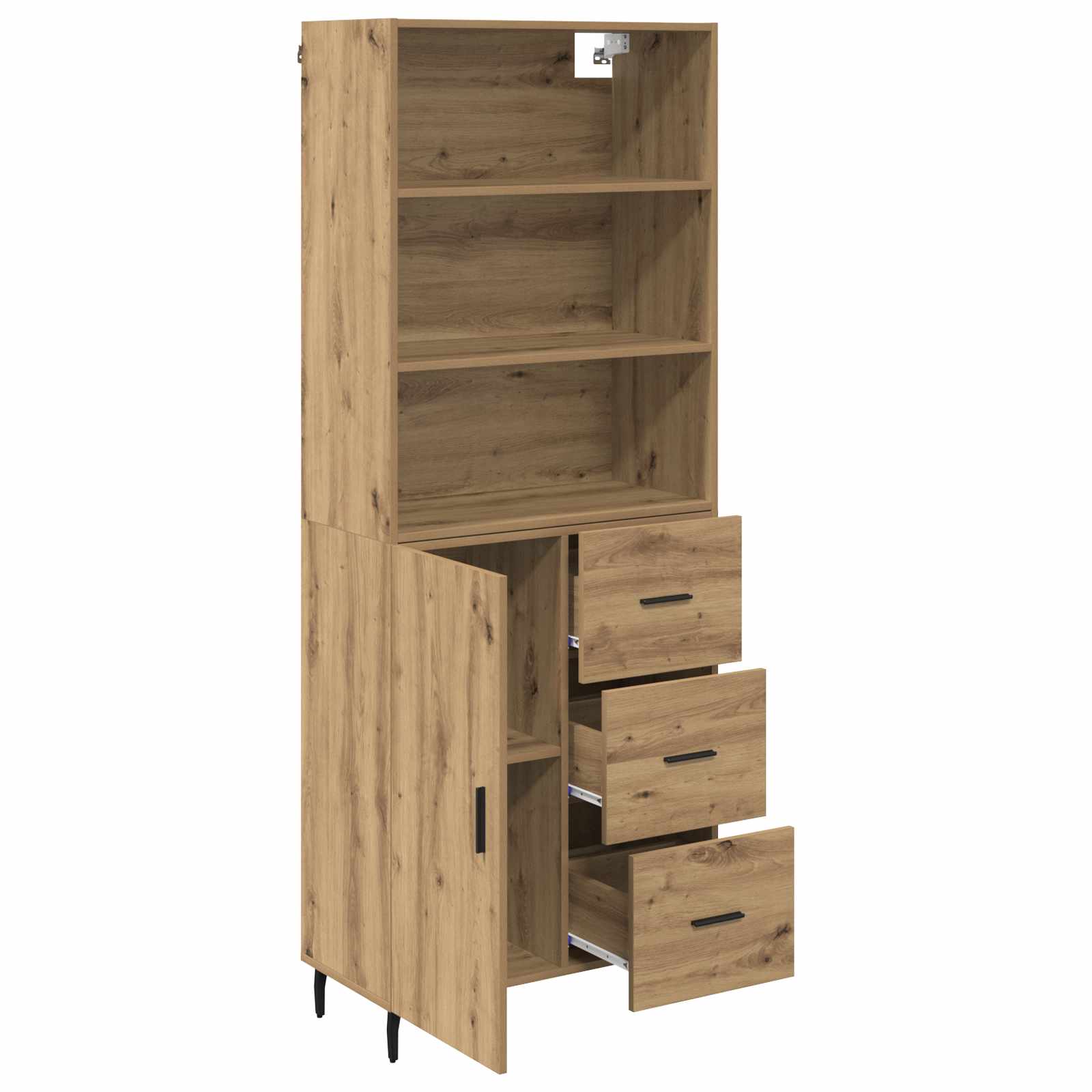 Highboard 2 stk. Artisan-Eiche 69,5 x 32,5 x 180 cm