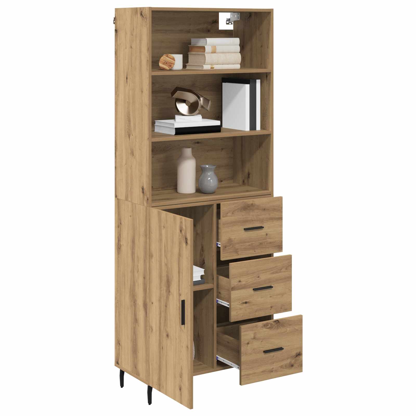 Highboard 2 stk. Artisan-Eiche 69,5 x 32,5 x 180 cm