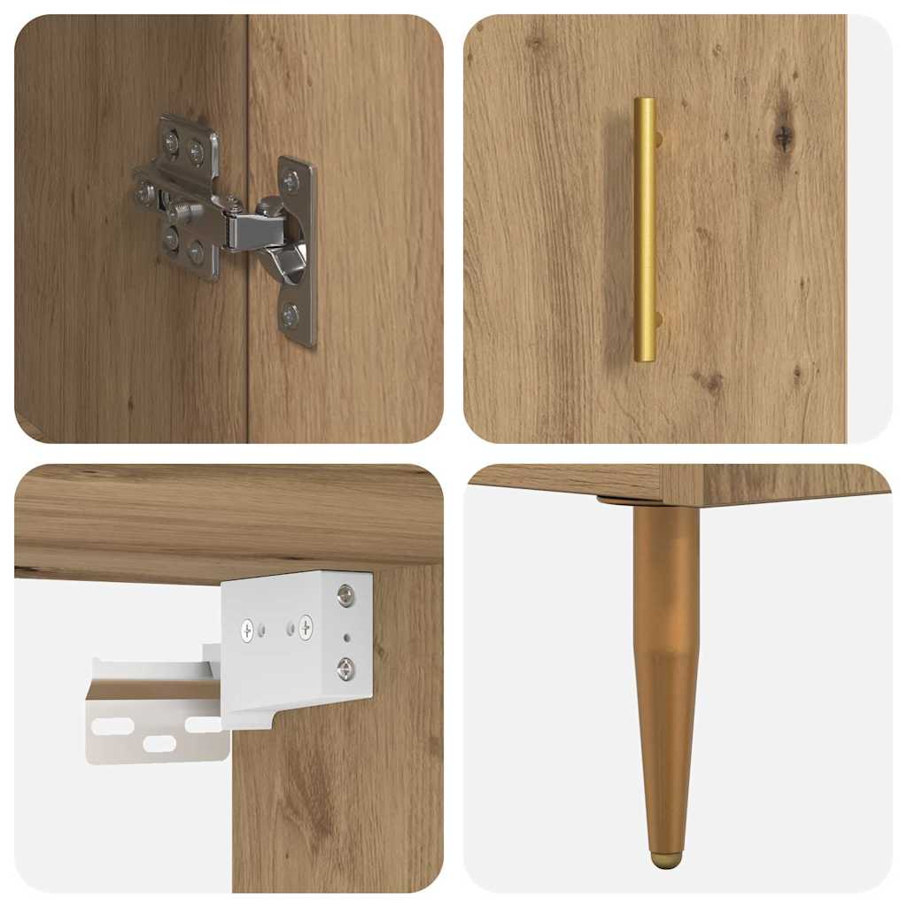 Highboard 2 stk. Artisan-Eiche 69,5 x 34 x 180 cm Holzwerkstoff