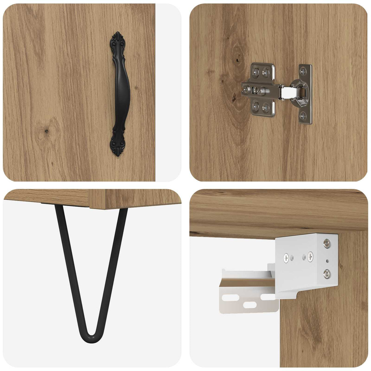 Highboard 2 stk. Artisan-Eiche 69,5 x 34 x 180 cm
