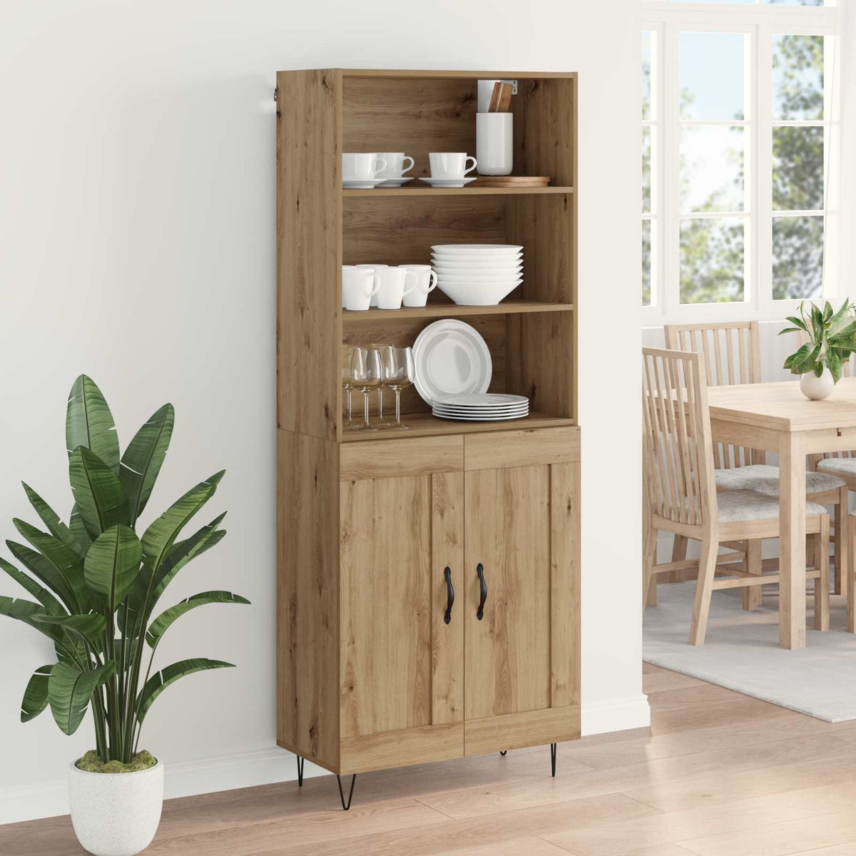 Highboard 2 stk. Artisan-Eiche 69,5 x 34 x 180 cm