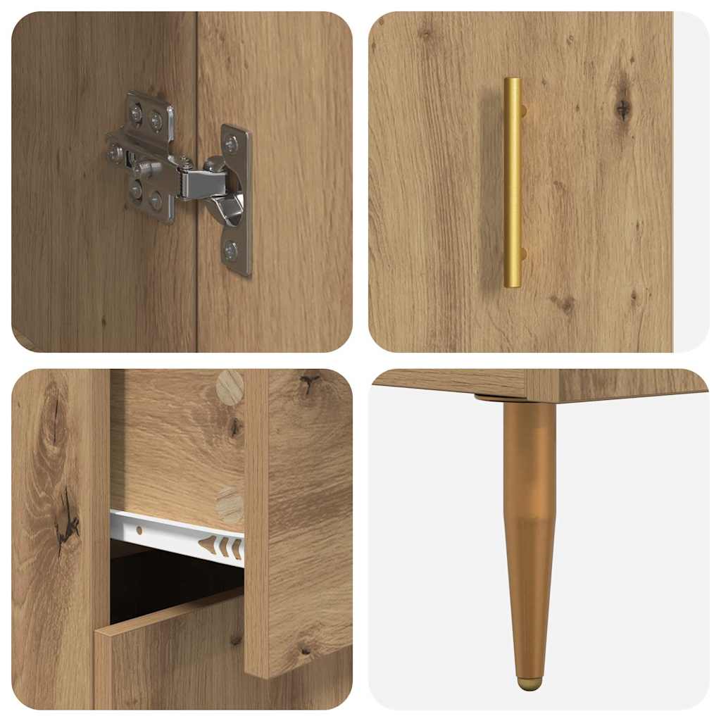 Highboard 2 stk. Artisan-Eiche 69,5 x 34 x 180 cm Holzwerkstoff