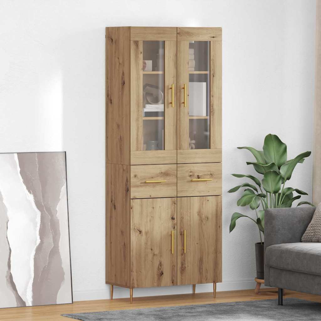 Highboard 2 stk. Artisan-Eiche 69,5 x 34 x 180 cm Holzwerkstoff