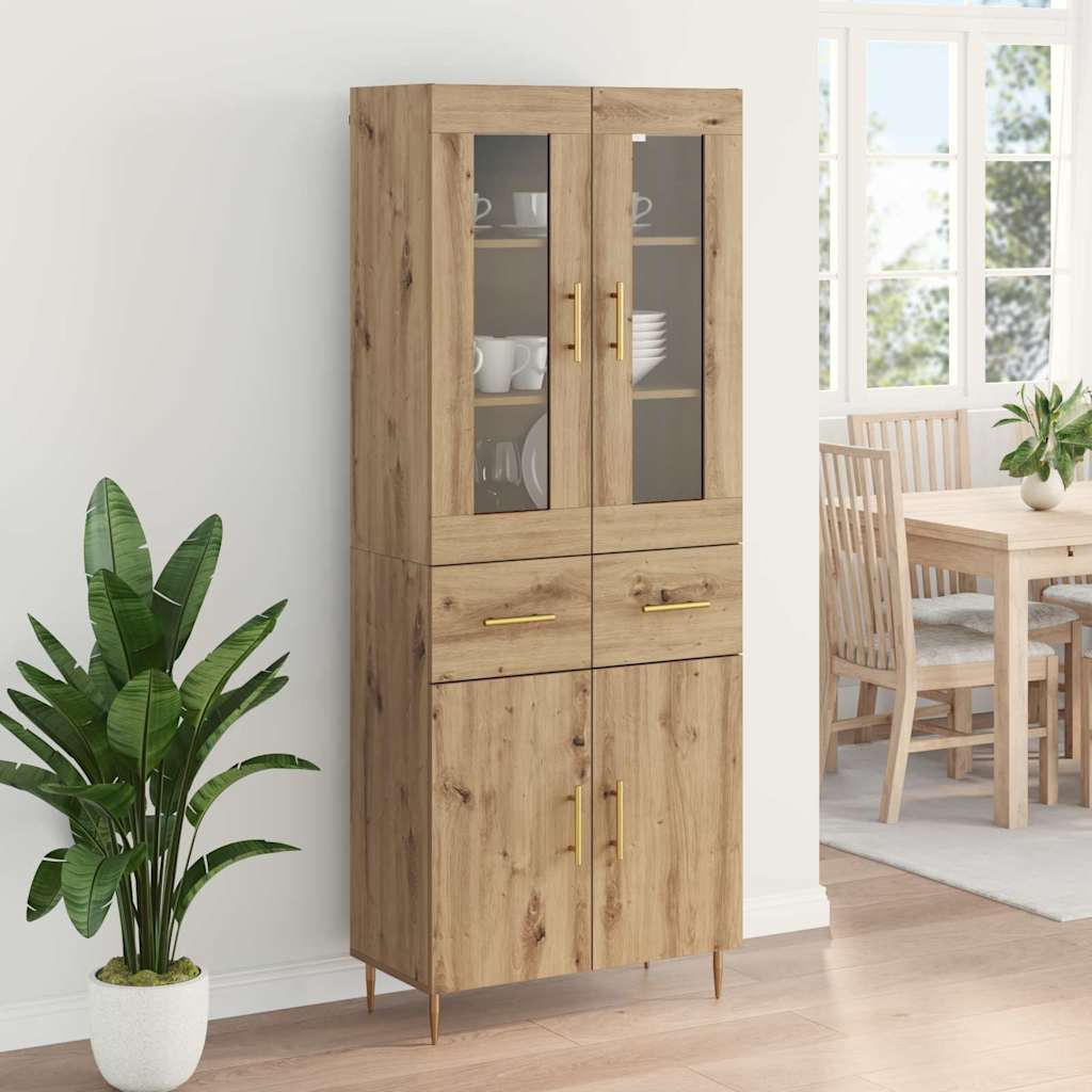 Highboard 2 stk. Artisan-Eiche 69,5 x 34 x 180 cm Holzwerkstoff
