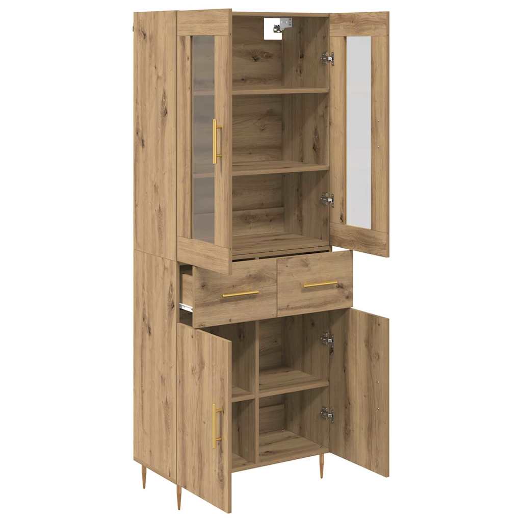 Highboard 2 stk. Artisan-Eiche 69,5 x 34 x 180 cm Holzwerkstoff