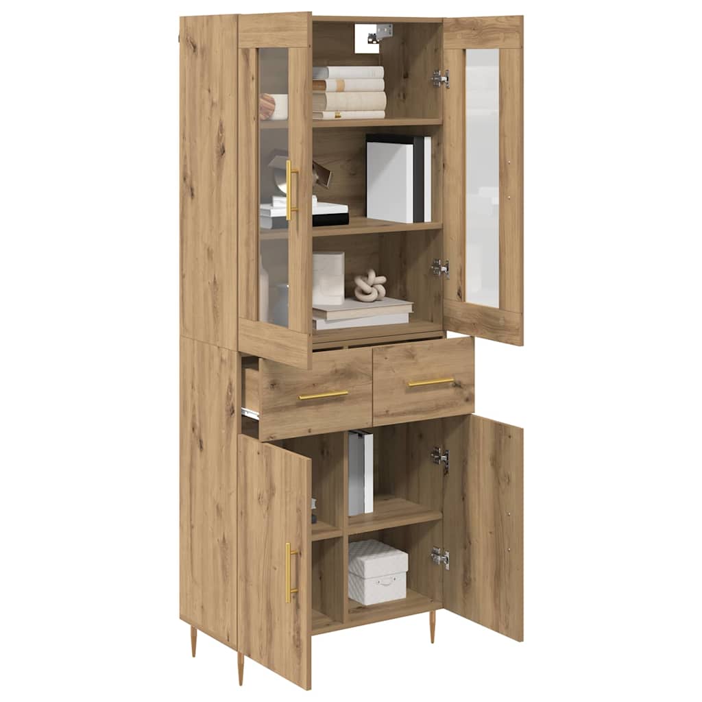 Highboard 2 stk. Artisan-Eiche 69,5 x 34 x 180 cm Holzwerkstoff