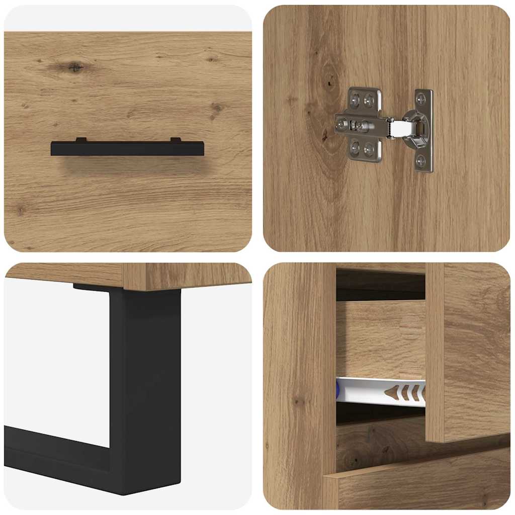 Highboard 2 pcs Artisan-Eiche 69,5 x 34 x 180 cm Holzwerkstoff