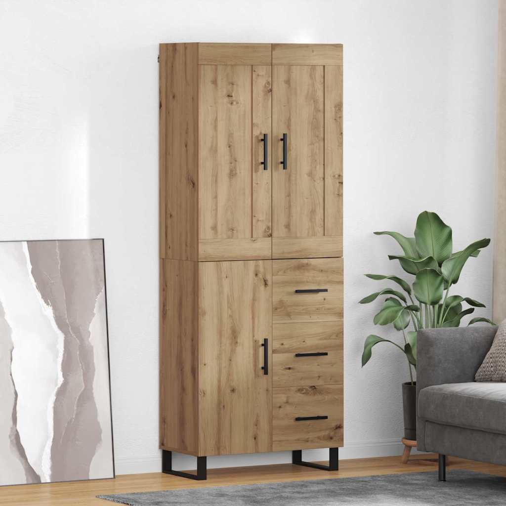 Highboard 2 pcs Artisan-Eiche 69,5 x 34 x 180 cm Holzwerkstoff