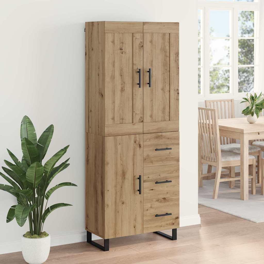 Highboard 2 pcs Artisan-Eiche 69,5 x 34 x 180 cm Holzwerkstoff