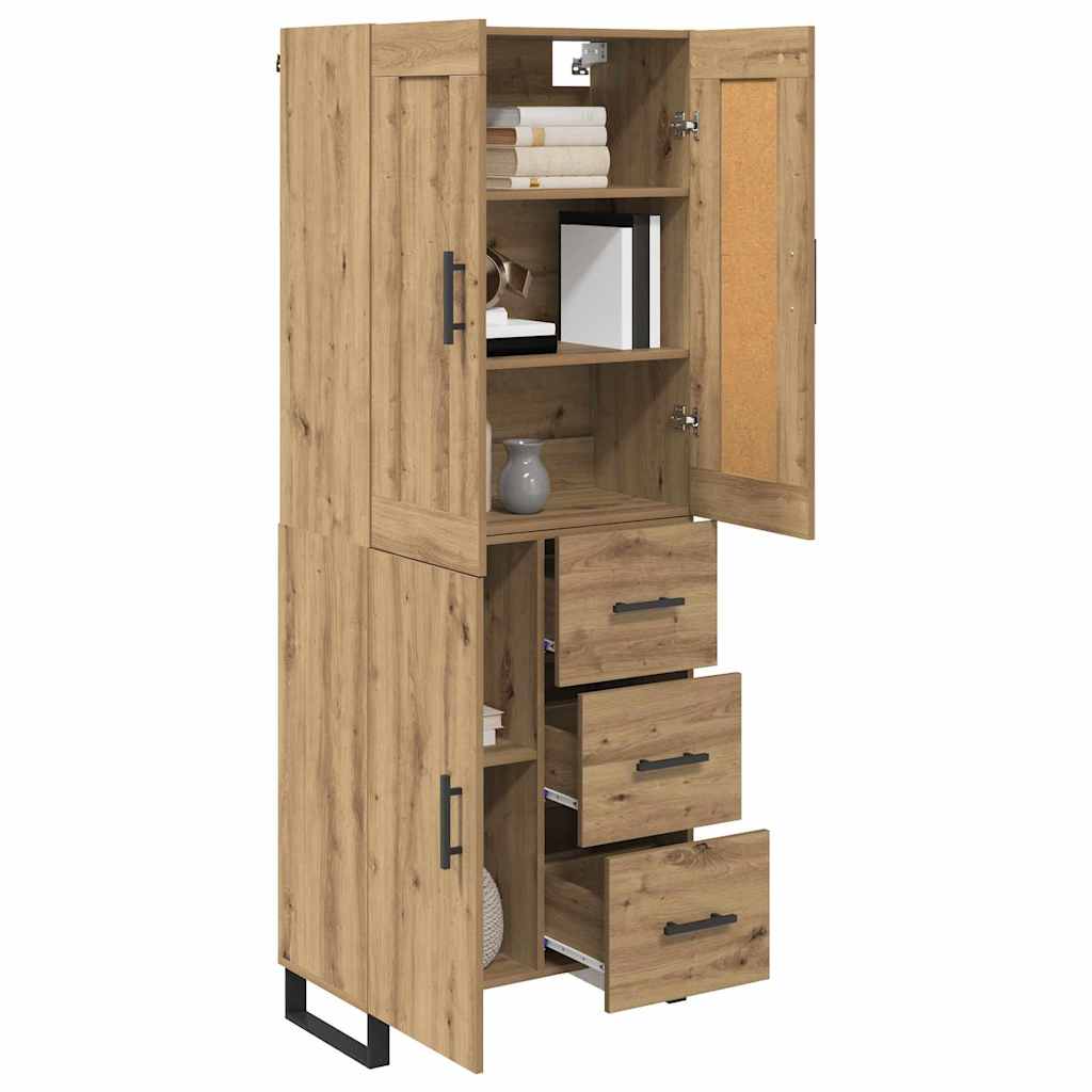 Highboard 2 pcs Artisan-Eiche 69,5 x 34 x 180 cm Holzwerkstoff