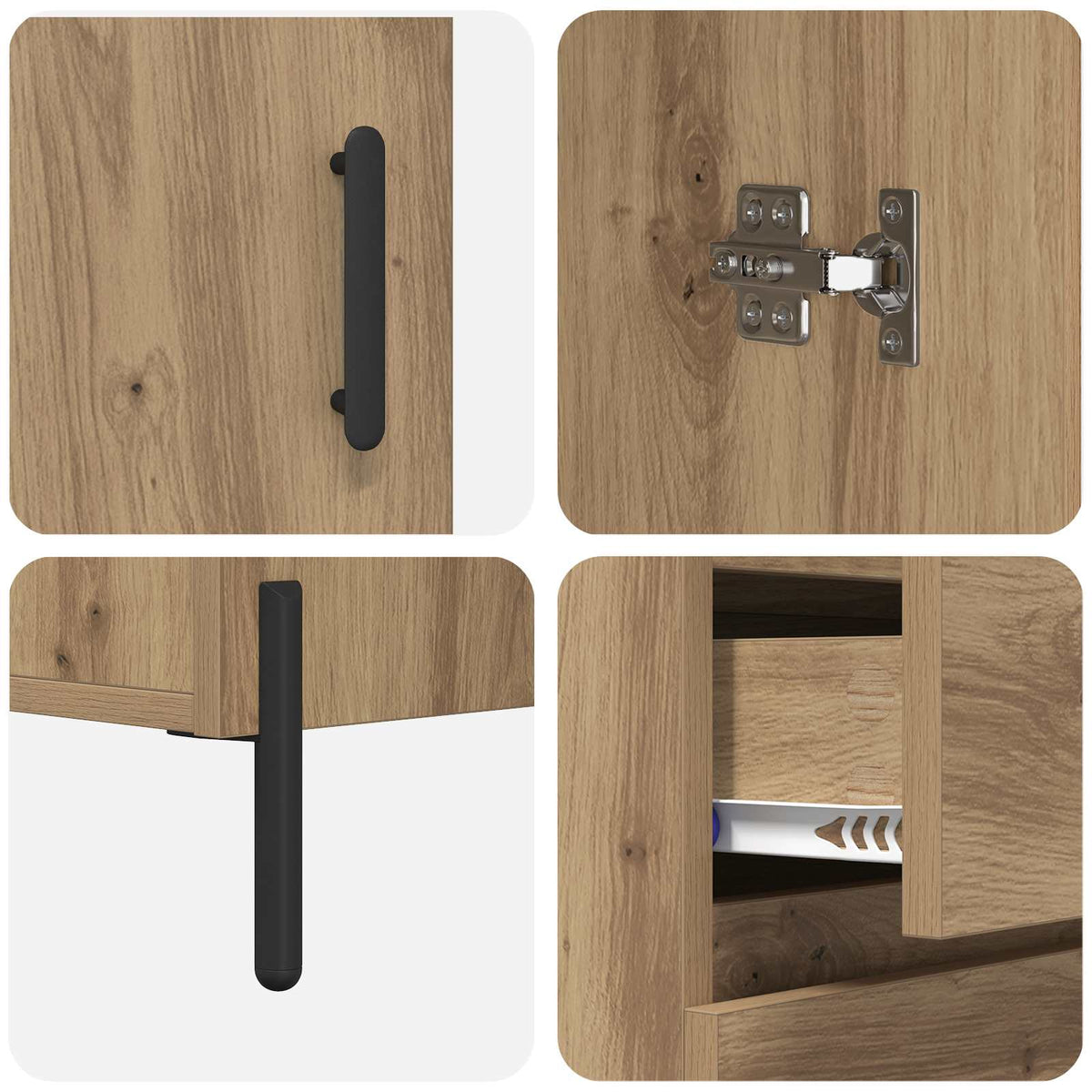 Highboard Artisan-Eiche 69,5 x 32,5 x 180 cm Holzwerkstoff