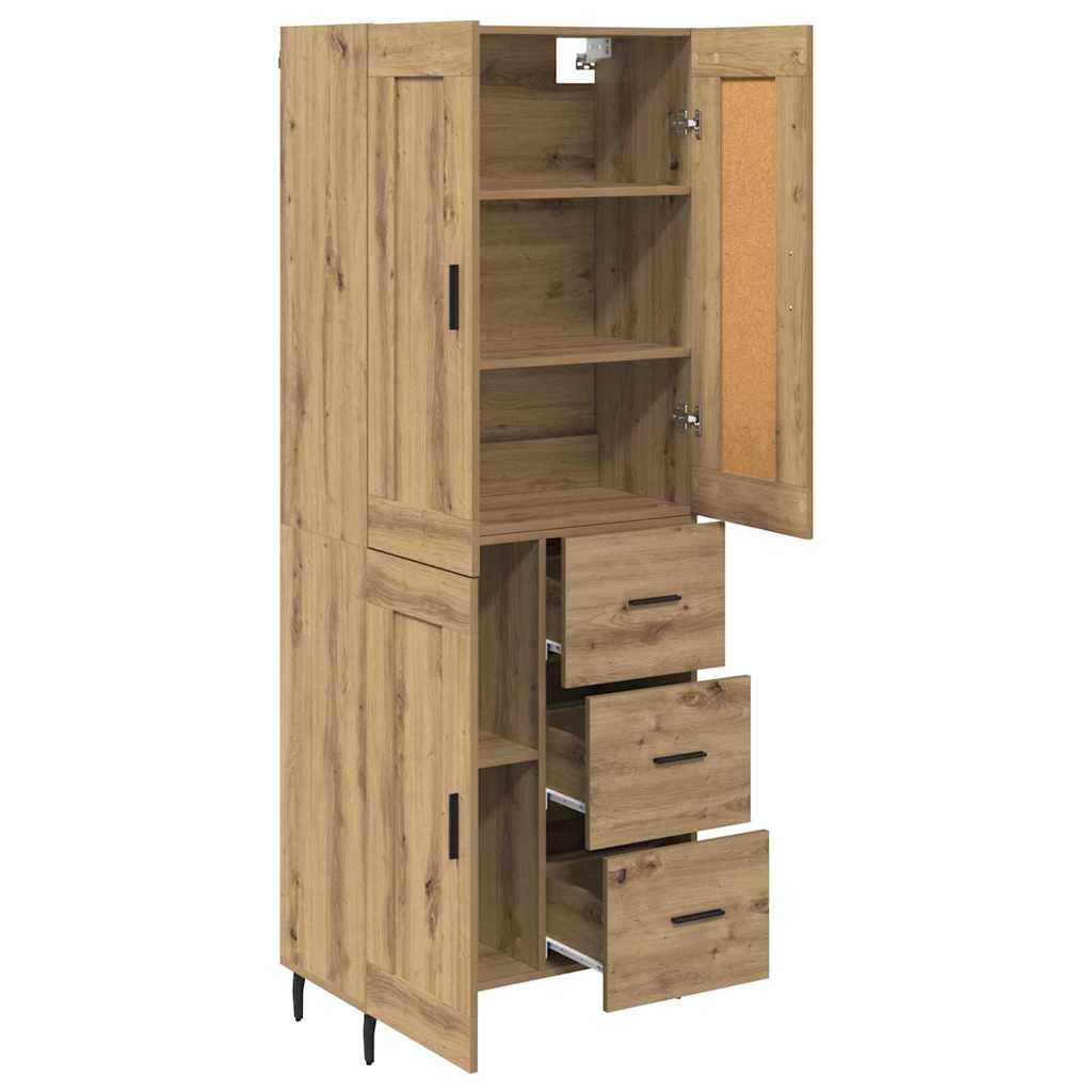 Highboard 2 pcs Artisan-Eiche 69,5 x 34 x 180 cm Holzwerkstoff