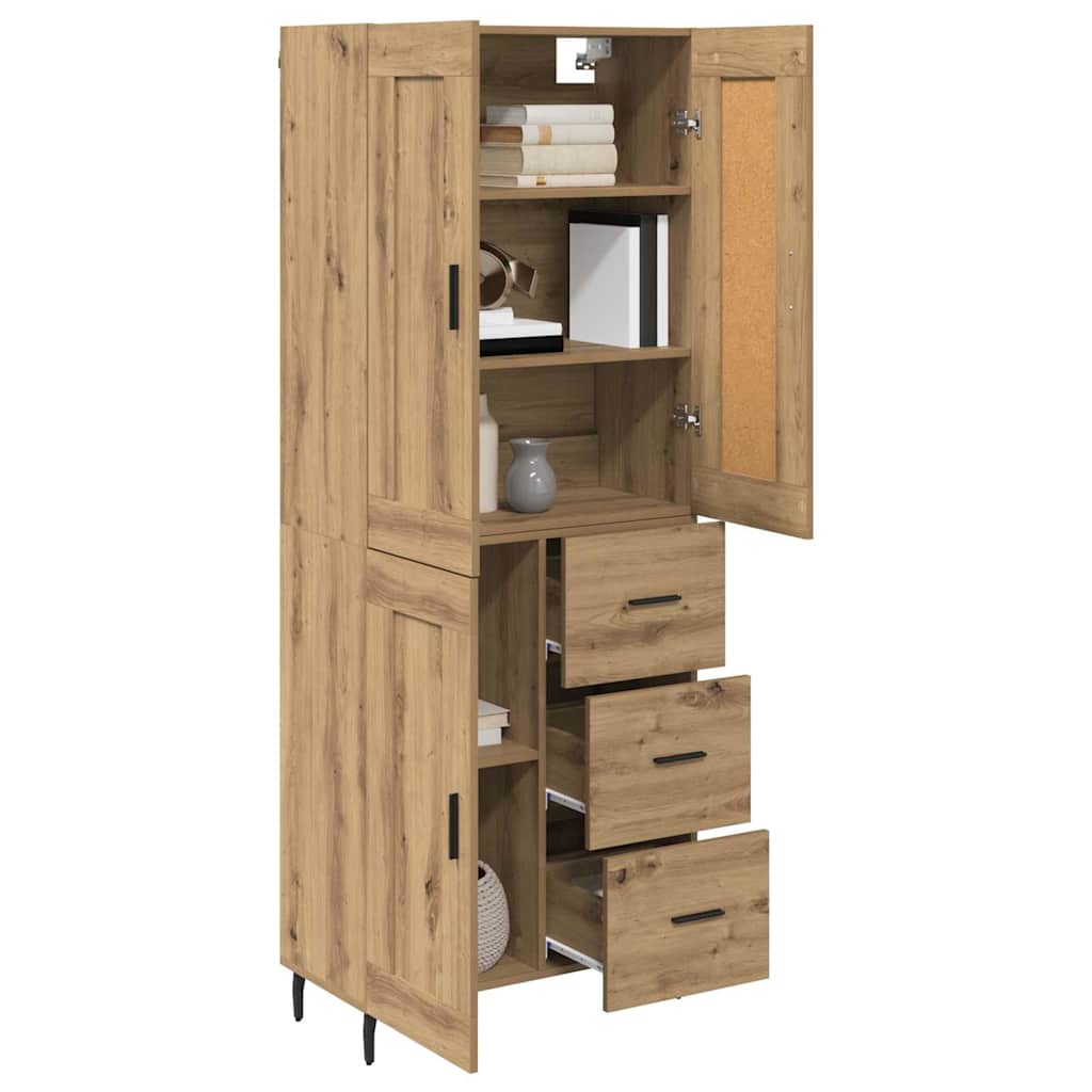 Highboard 2 pcs Artisan-Eiche 69,5 x 34 x 180 cm Holzwerkstoff