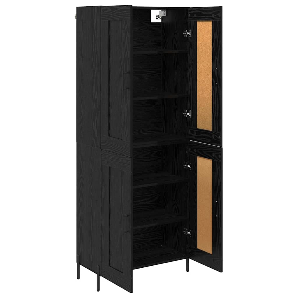 Highboard 2 pcs Schwarz Eichen-Optik Holzwerkstoff