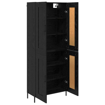 Highboard 2 Stk. Schwarz Eichen-Optik 69,5 x 34 x 180 cm