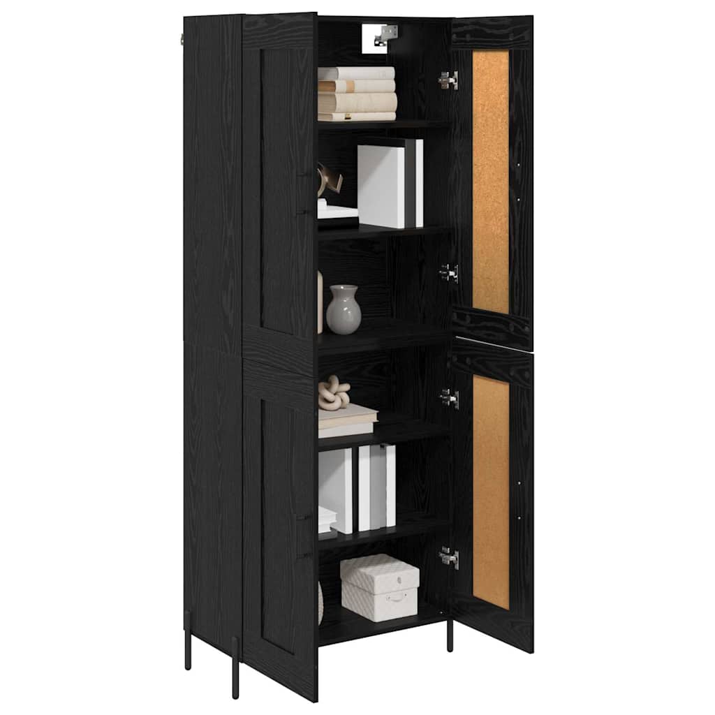 Highboard 2 pcs Schwarz Eichen-Optik Holzwerkstoff