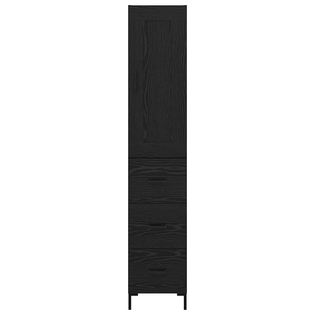 Highboard Schwarz Eichen-Optik 34,5 x 34 x 180 cm Holzwerkstoff