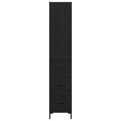 Highboard Schwarz Eichen-Optik 34,5 x 34 x 180 cm Holzwerkstoff
