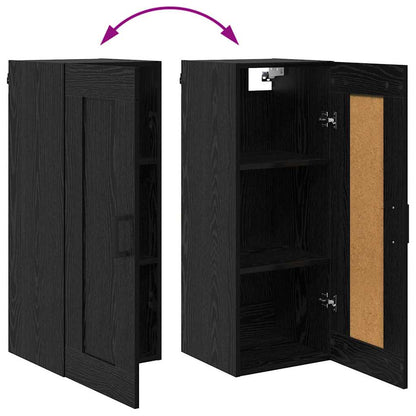 Highboard Schwarz Eichen-Optik 34,5 x 34 x 180 cm Holzwerkstoff