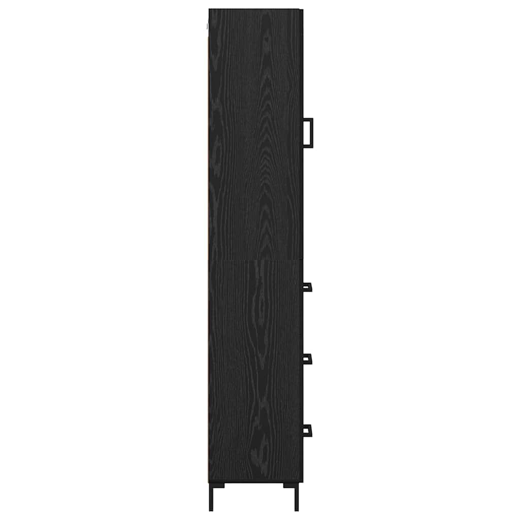 Highboard Schwarz Eichen-Optik 34,5 x 34 x 180 cm Holzwerkstoff