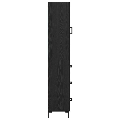 Highboard Schwarz Eichen-Optik 34,5 x 34 x 180 cm Holzwerkstoff