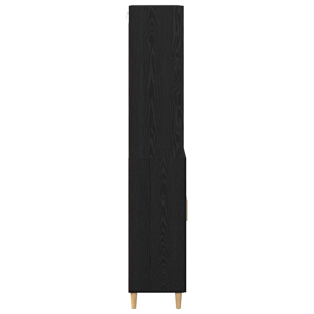 Highboard Schwarz Eichen-Optik 69,5 x 32,5 x 180 cm