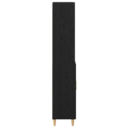 Highboard Schwarz Eichen-Optik 69,5 x 32,5 x 180 cm