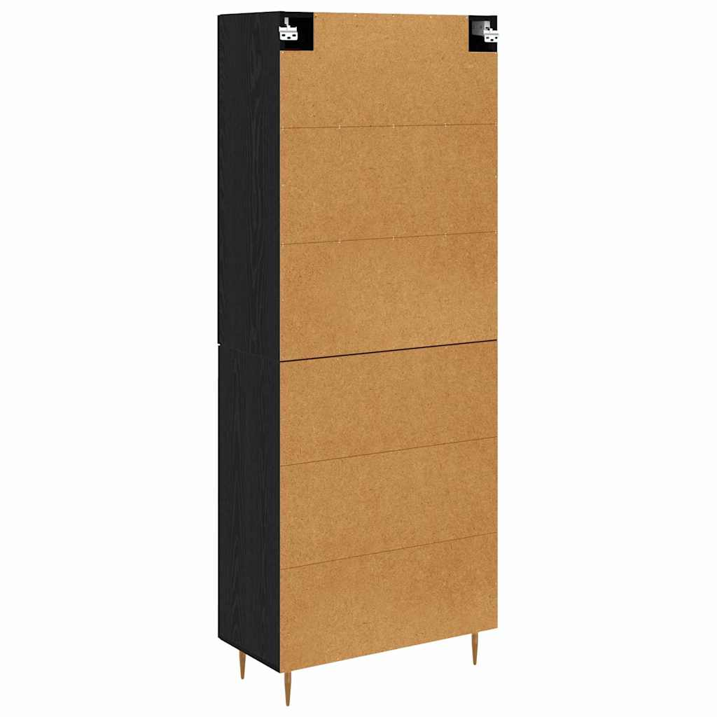 Highboard Schwarz Eichen-Optik 69,5 x 34 x 180 cm Holzwerkstoff