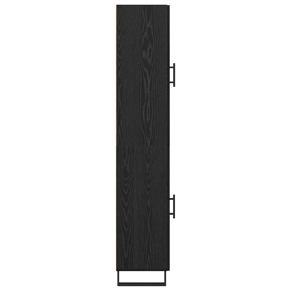 Highboard Schwarz Eichen-Optik 34,5 x 34 x 180 cm Holzwerkstoff