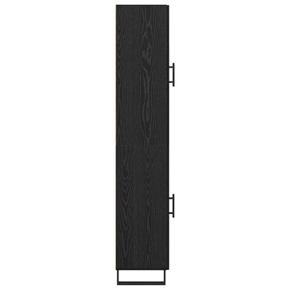 Highboard Schwarz Eichen-Optik 34,5 x 34 x 180 cm Holzwerkstoff