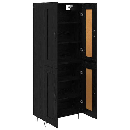 Highboard Schwarz Eichen-Optik 69,5 x 34 x 180 cm Holzwerkstoff