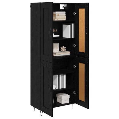 Highboard Schwarz Eichen-Optik 69,5 x 34 x 180 cm Holzwerkstoff