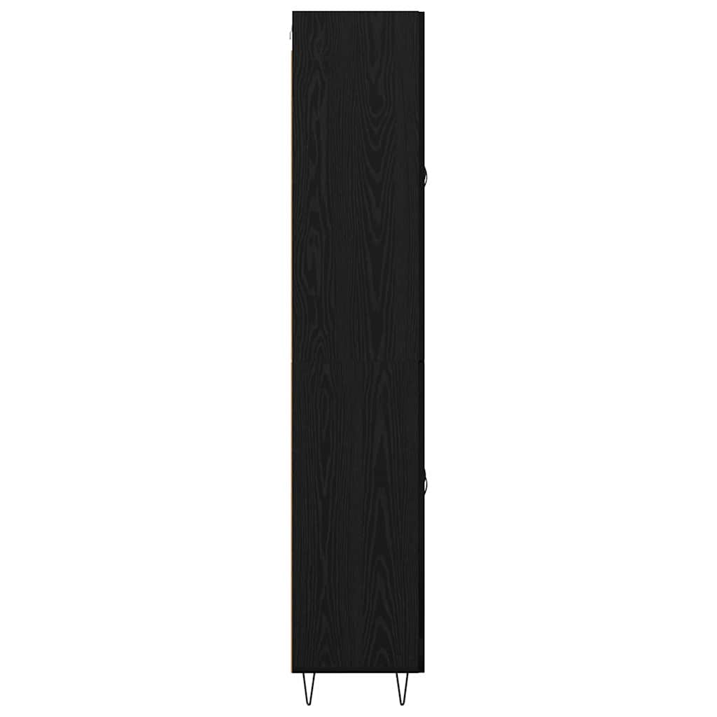Highboard Schwarz Eichen-Optik 69,5 x 34 x 180 cm Holzwerkstoff