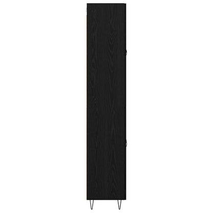 Highboard Schwarz Eichen-Optik 69,5 x 34 x 180 cm Holzwerkstoff