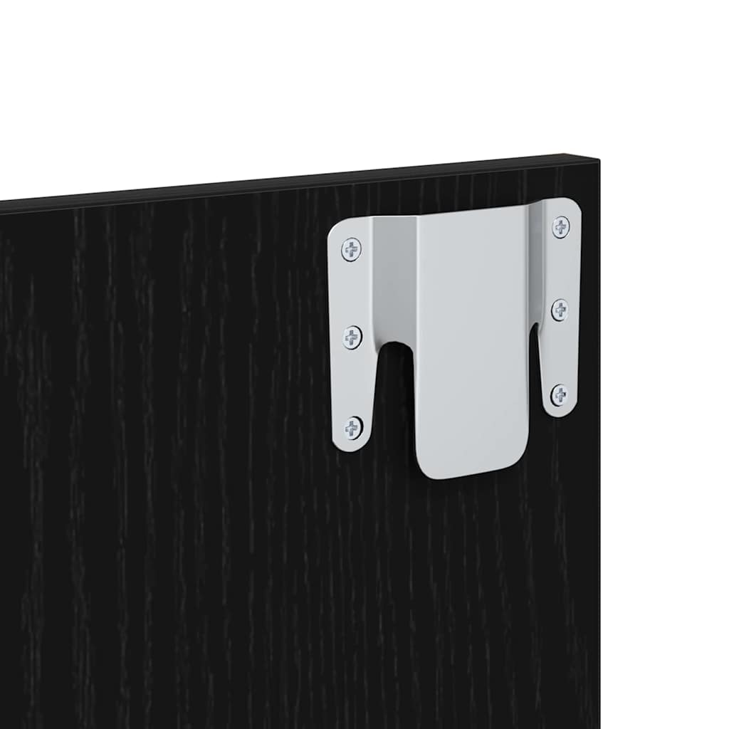 Kopfteil mit Schrank 3 stk. Schwarz Eichen-Optik Holzwerkstoff