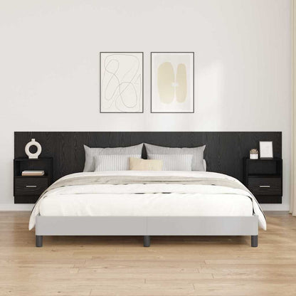 Kopfteil mit Schrank 3 stk. Schwarz Eichen-Optik Holzwerkstoff
