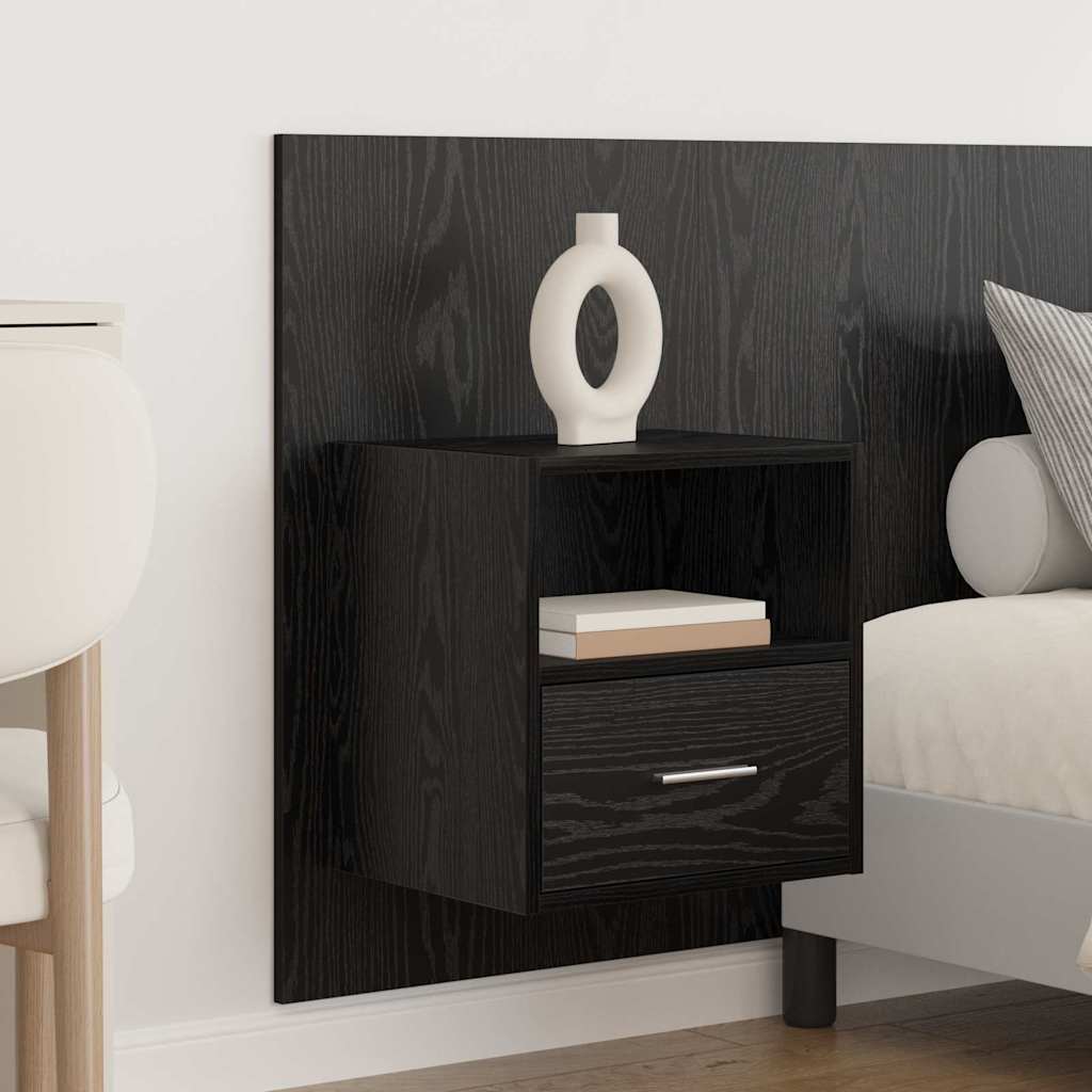 Kopfteil mit Schrank 3 stk. Schwarz Eichen-Optik Holzwerkstoff