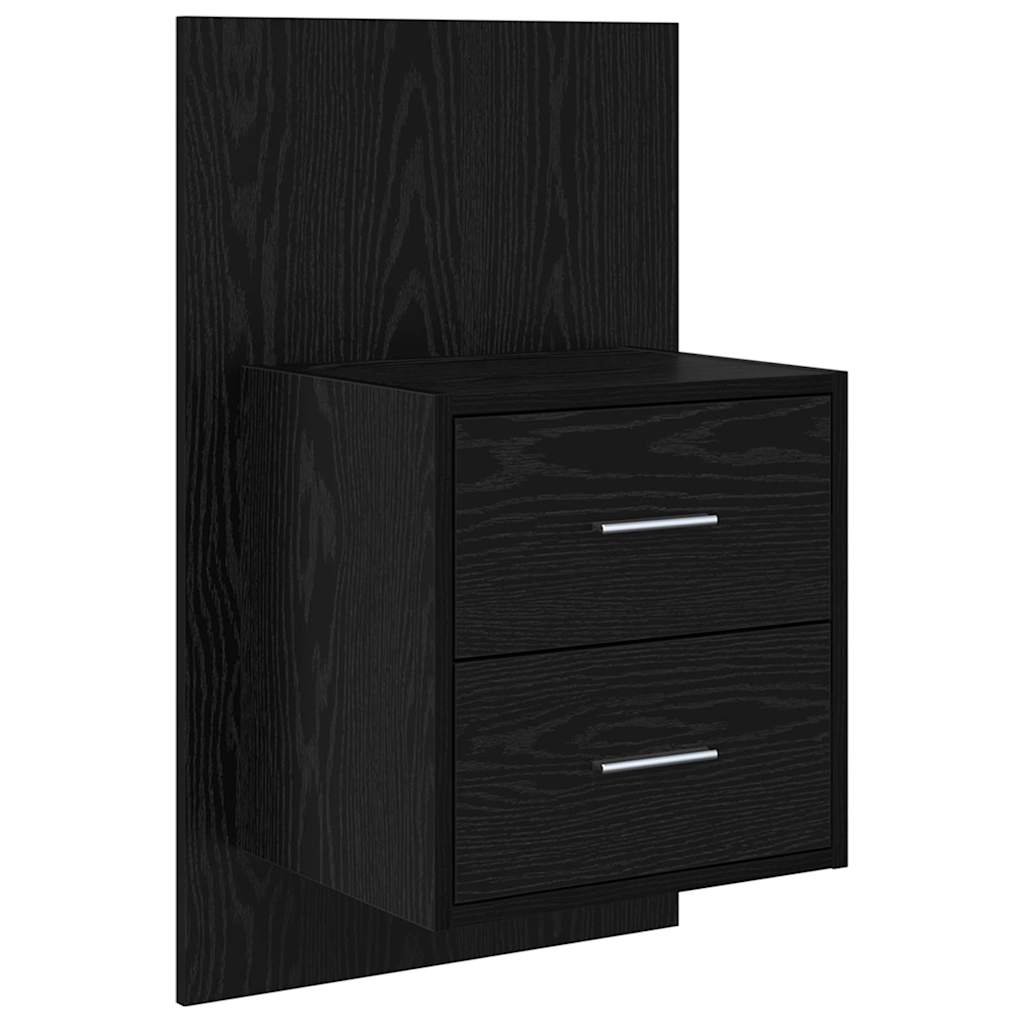 Kopfteil mit Schrank 3 stk. Schwarz Eichen-Optik Holzwerkstoff