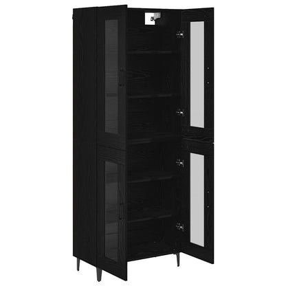 Highboard Schwarz Eichen-Optik 69,5 x 34 x 180 cm Holzwerkstoff