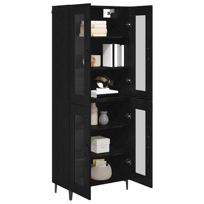 Highboard Schwarz Eichen-Optik 69,5 x 34 x 180 cm Holzwerkstoff