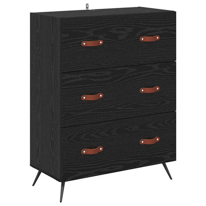 Highboard-Schrank mit Regal 2 stk. Schwarz Eichen-Optik