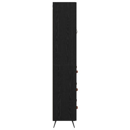 Highboard-Schrank mit Regal 2 stk. Schwarz Eichen-Optik