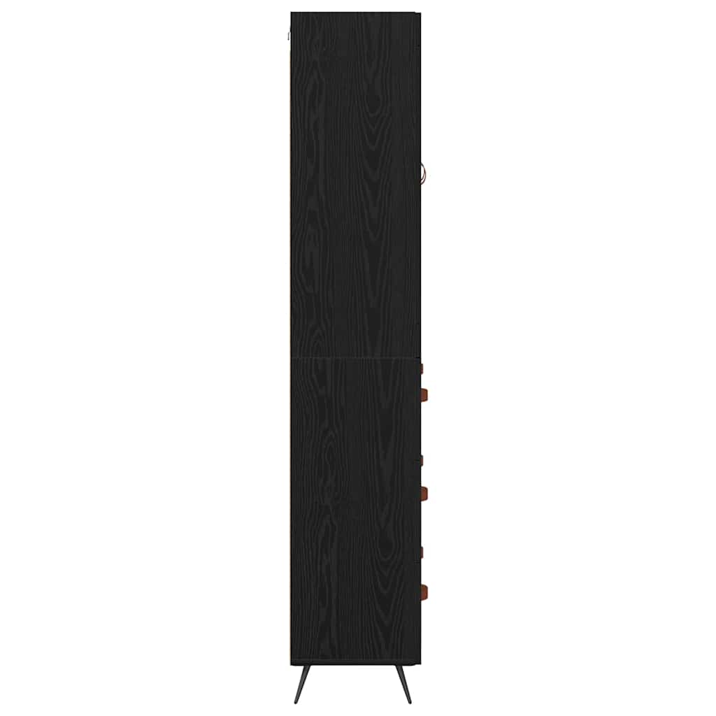 Highboard-Schrank mit Regal 2 stk. Schwarz Eichen-Optik