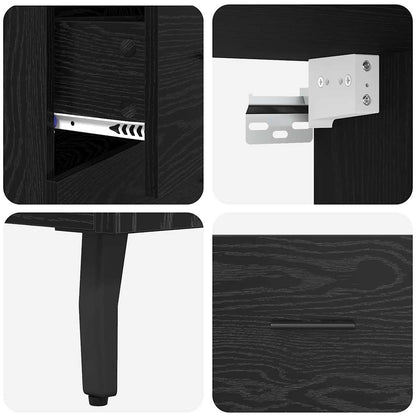 Highboard 2 Stk. Schwarz Eichen-Optik 69,5 x 34 x 180 cm