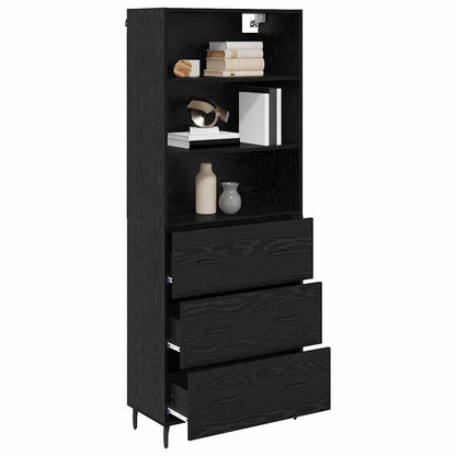 Highboard 2 Stk. Schwarz Eichen-Optik 69,5 x 34 x 180 cm