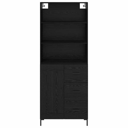Highboard Schwarz Eichen-Optik 69,5 x 34 x 180 cm Holzwerkstoff