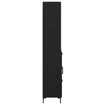 Highboard Schwarz Eichen-Optik 69,5 x 34 x 180 cm Holzwerkstoff