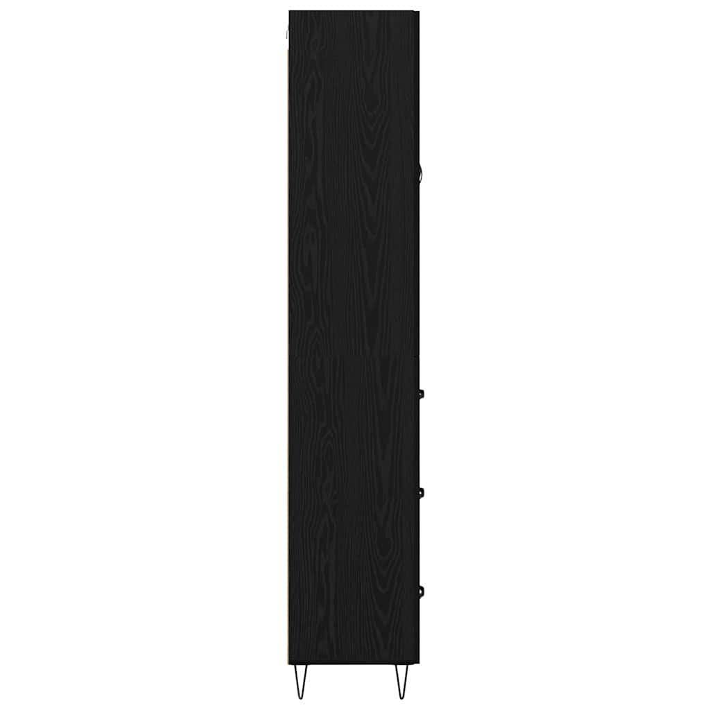 Highboard Schwarz Eichen-Optik 69,5 x 34 x 180 cm Holzwerkstoff
